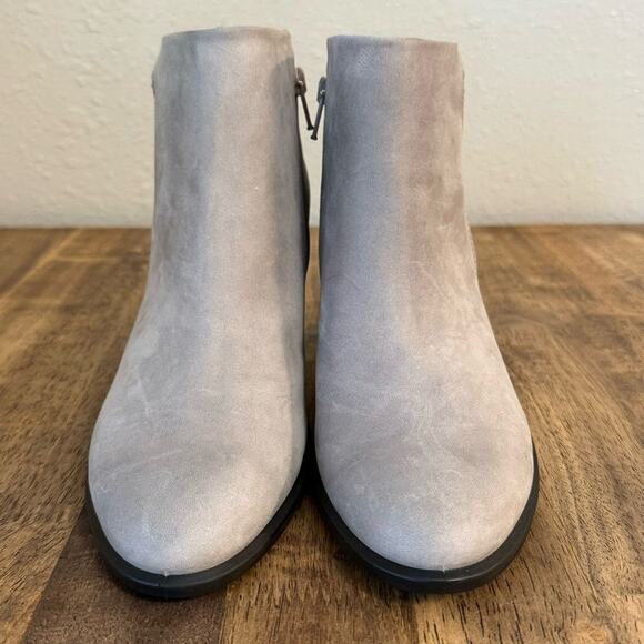 Ecco Women’s Shape 55 Suede Leather Healed Bootie Boots Moon Rock Gray Size 41 - Picture 3 of 9